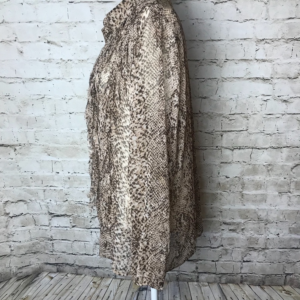 Chico’s Sheer Leopard Print Button Up - image 5